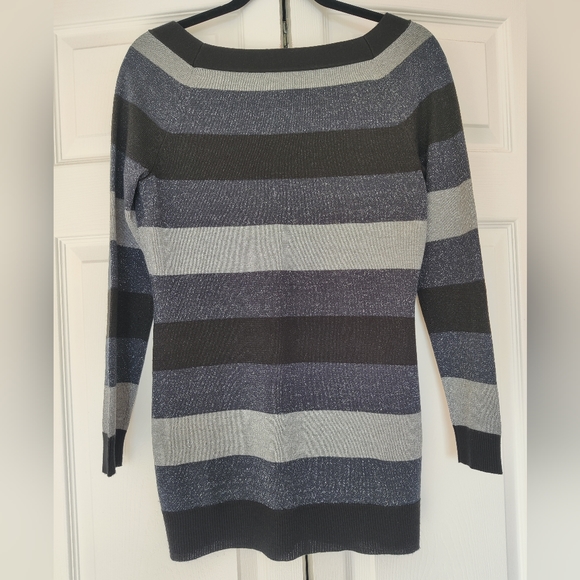 Gorgeous Sparkly Striped Tunic Sweater - Picture 2 of 13